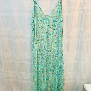 O'Neill long flown dress/ cover up with adjustable straps and side slits